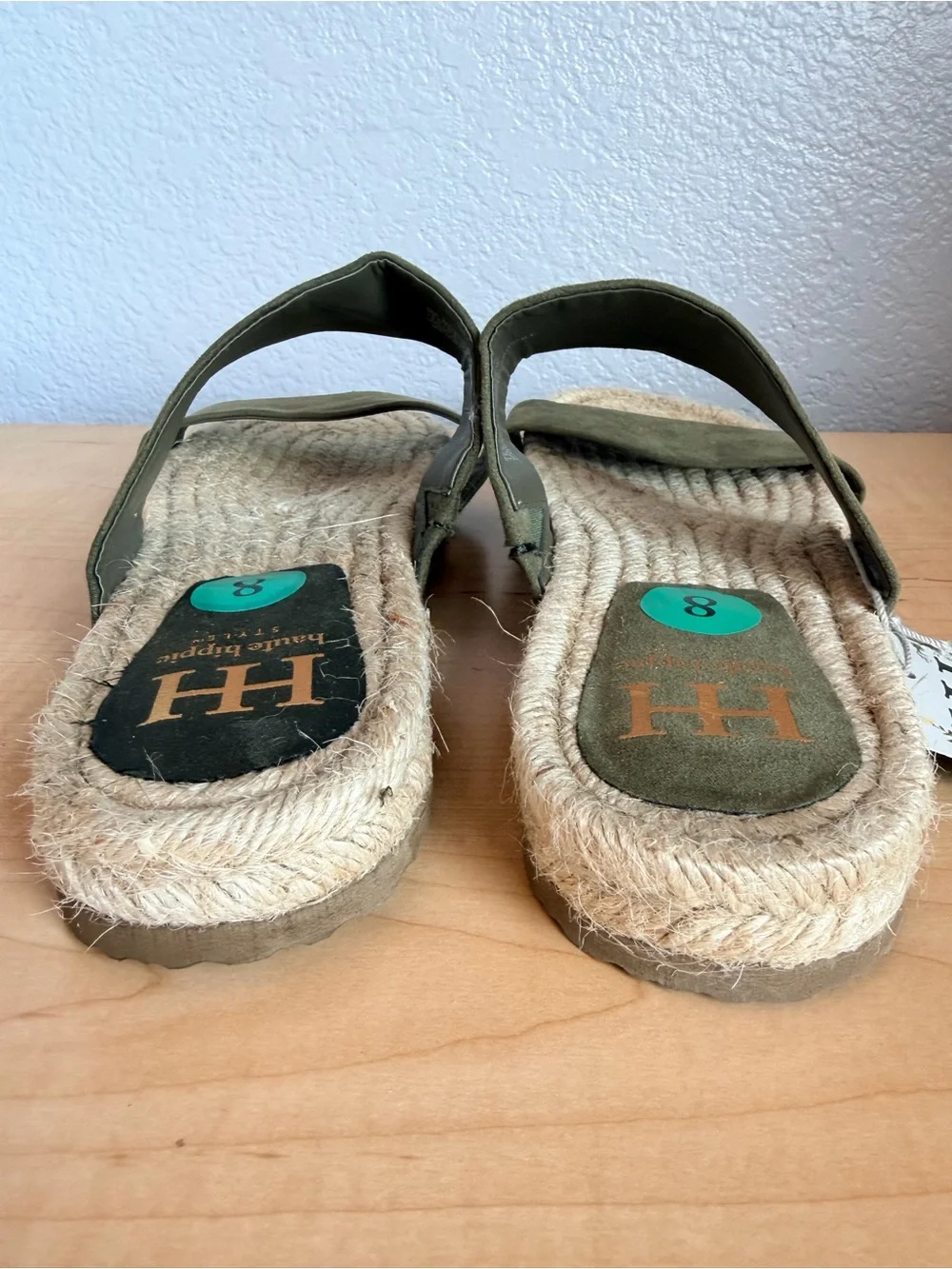 Haute Hippie Nori olive green suede double-strap espadrille sandals